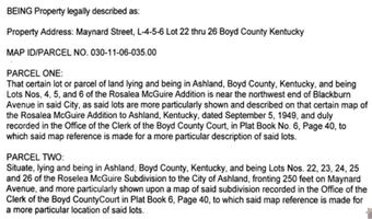 Maynard St Ashland, KY. 41101, Ashland, KY 41101
