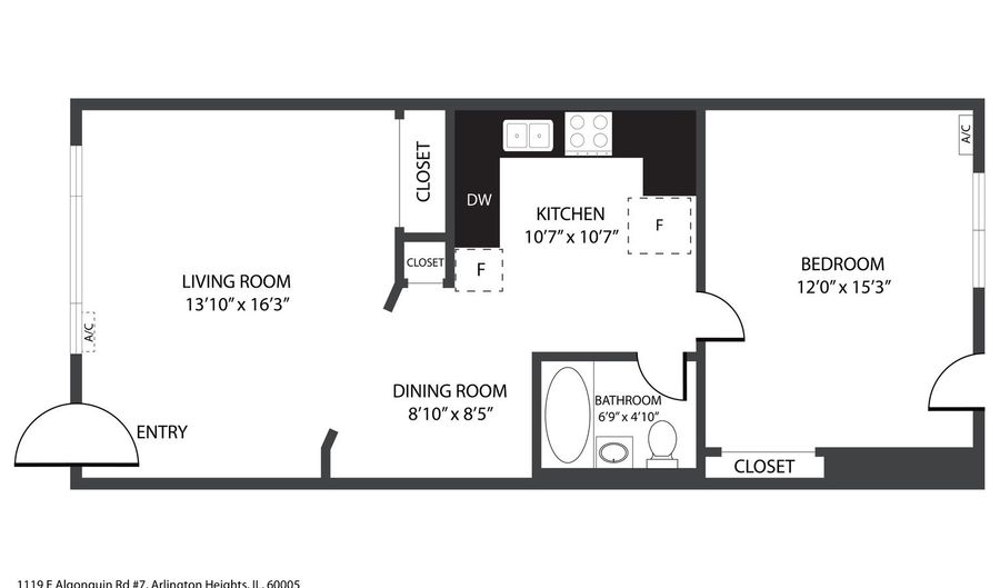1119 E Algonquin Rd 7, Arlington Heights, IL 60005 - 1 Beds, 1 Bath