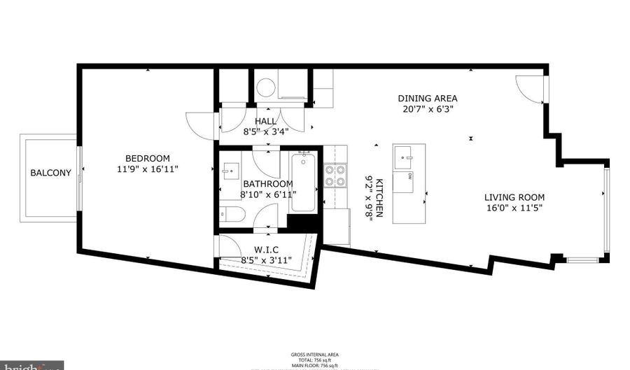 1108 S HIGHLAND St 2, Arlington, VA 22204 - 1 Beds, 1 Bath