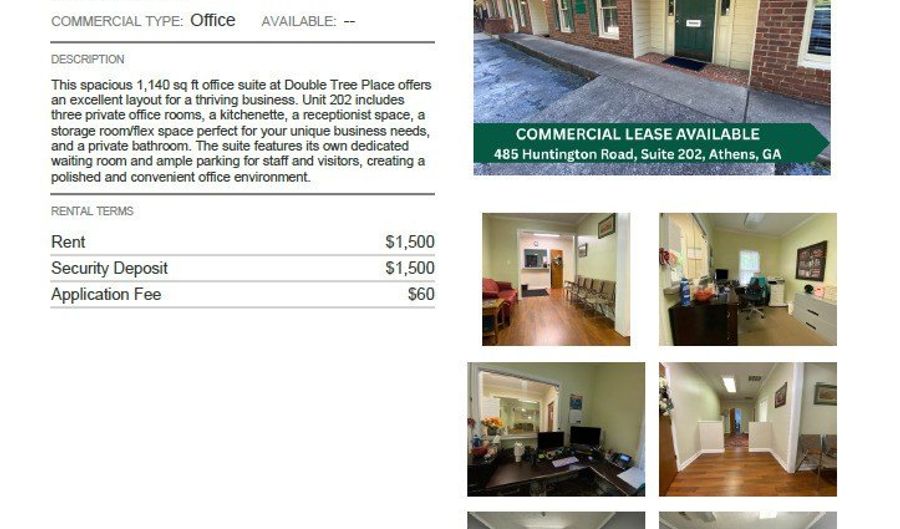 485 Huntington STE 202, Athens, GA 30606 - 0 Beds, 0 Bath