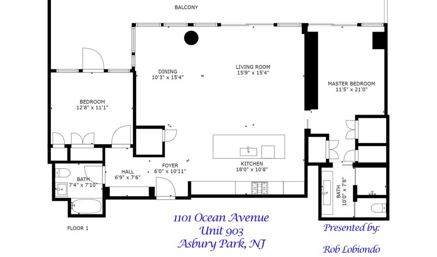1101 Ocean Ave 903, Asbury Park, NJ 07712 - 2 Beds, 2 Bath