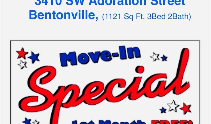 3410 SW Adoration St, Bentonville, AR 72713 - 3 Beds, 2 Bath