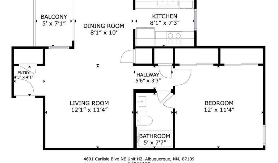 4601 Carlisle Blvd NE H2, Albuquerque, NM 87109 - 1 Beds, 1 Bath