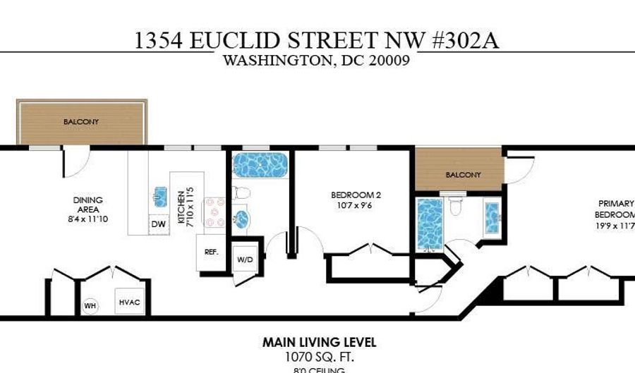 1354 EUCLID St NW 302A, Washington, DC 20009 - 2 Beds, 2 Bath