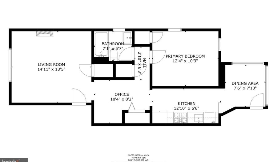 301 WHITTIER St NW 203, Washington, DC 20012 - 1 Beds, 1 Bath
