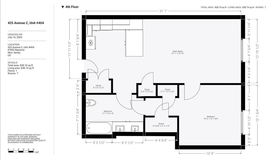 425 AVENUE C 504, Bayonne, NJ 07002 - 1 Beds, 1 Bath