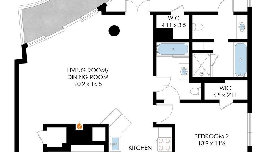 1300 13TH St NW 905, Washington, DC 20005 - 2 Beds, 2 Bath
