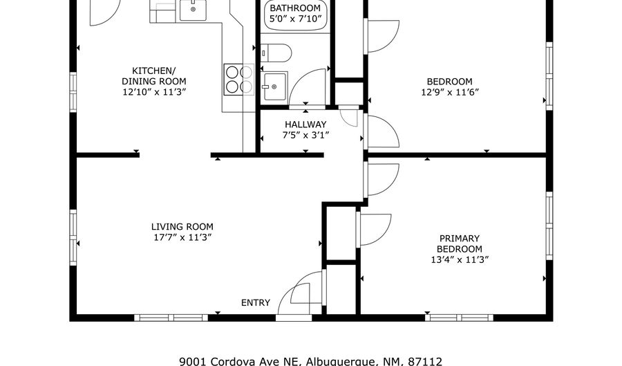 9001 Cordova Ave NE, Albuquerque, NM 87112 - 2 Beds, 1 Bath
