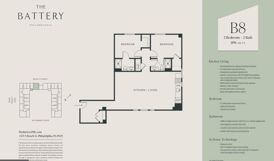 1325 N BEACH St 814, Philadelphia, PA 19125 - 2 Beds, 2 Bath