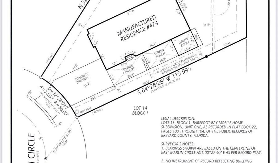 474 Marlin Cir, Barefoot Bay, FL 32976 - 2 Beds, 2 Bath