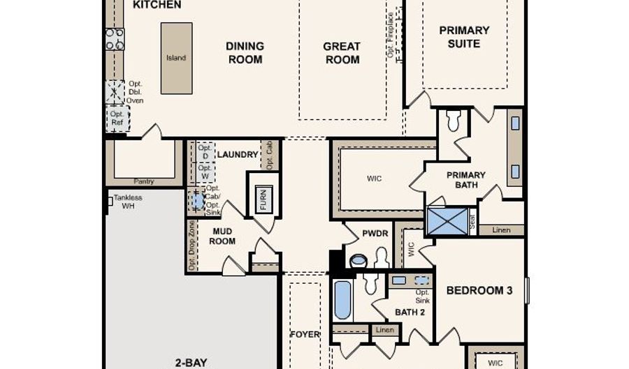 101 Bayou Bend Ct Plan: Denali, Angleton, TX 77515 - 3 Beds, 3 Bath