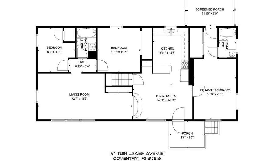 57 Twin Lakes Ave, Coventry, RI 02816 - 3 Beds, 2 Bath