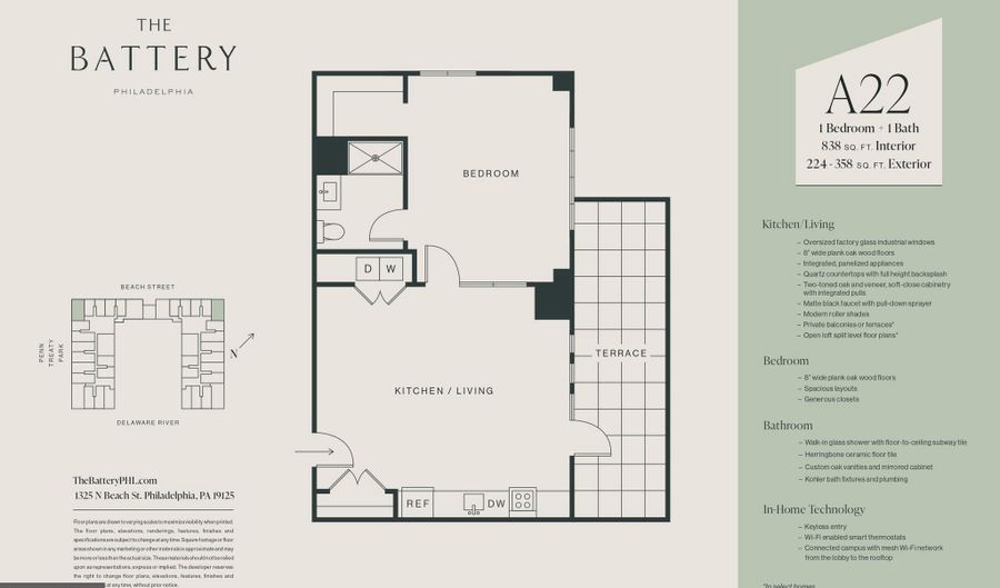1325 N BEACH St 735, Philadelphia, PA 19125 - 1 Beds, 1 Bath
