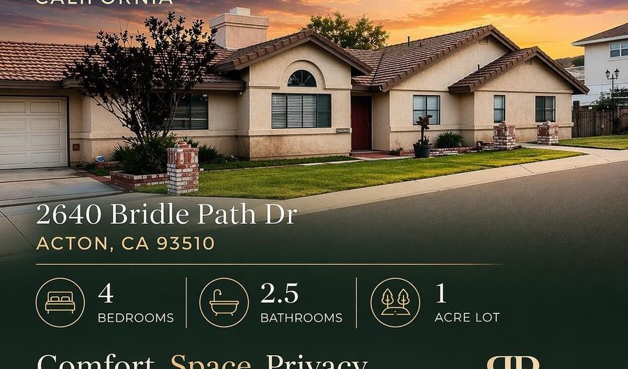 2640 Bridle Path Dr, Acton, CA 93510 - 3 Beds, 4 Bath