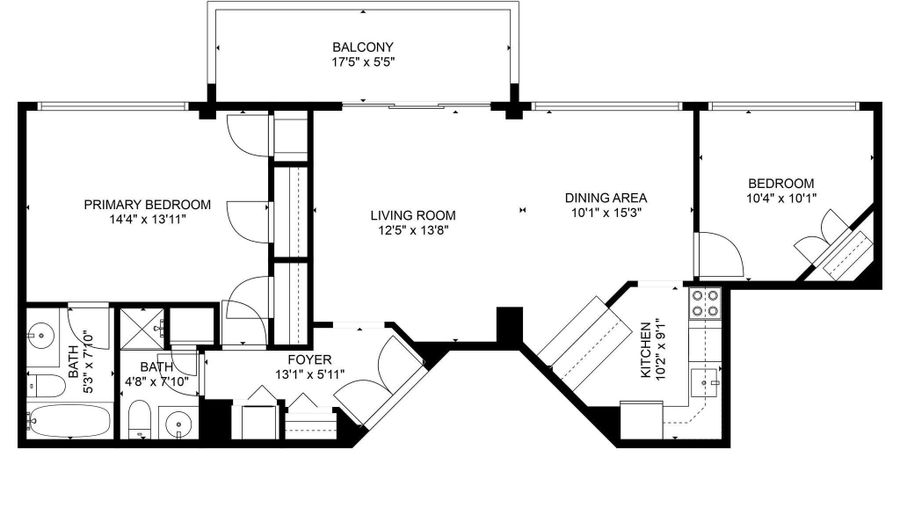 1301 N COURTHOUSE Rd 1107, Arlington, VA 22201 - 2 Beds, 2 Bath