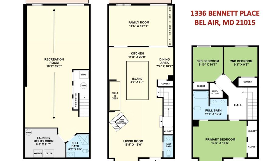 1336 BENNETT Pl, Bel Air, MD 21015 - 3 Beds, 3 Bath
