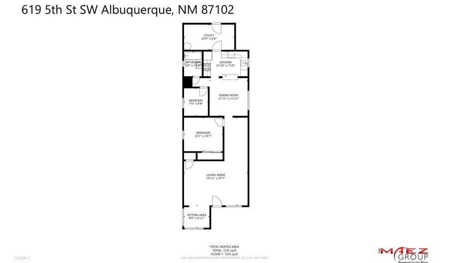 619 5th St SW, Albuquerque, NM 87102 - 2 Beds, 1 Bath