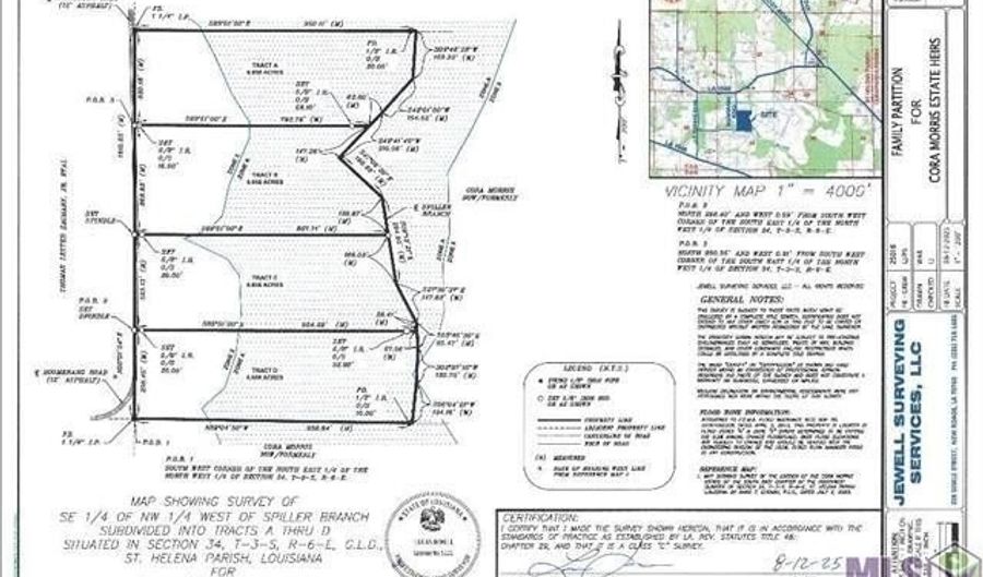 Tract C BOOMERANG Road lot Tract, Amite, LA 70422 - 0 Beds, 0 Bath