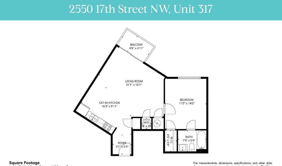 2550 17TH St NW 317, Washington, DC 20009 - 1 Beds, 1 Bath