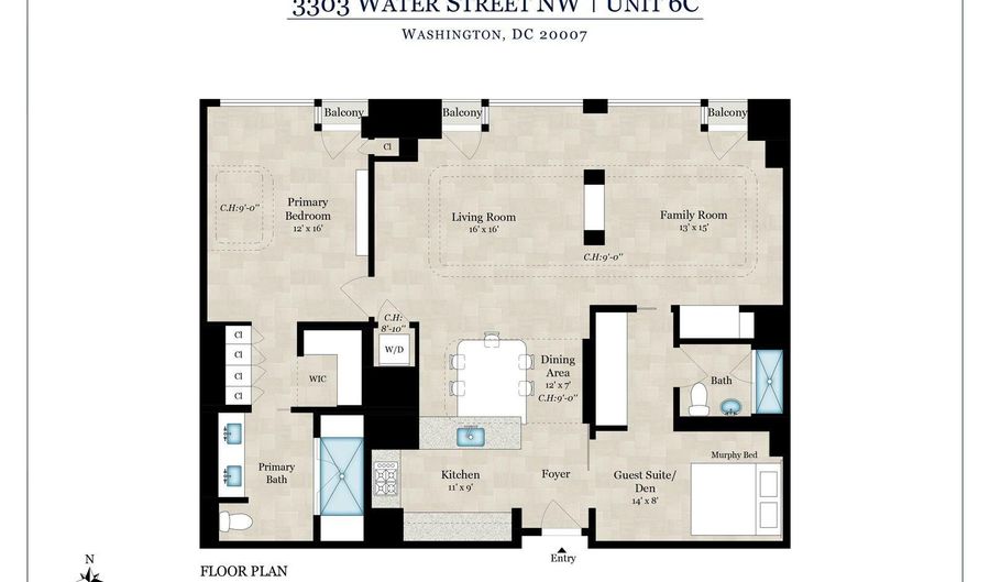 3303 WATER St NW 6C, Washington, DC 20007 - 2 Beds, 2 Bath