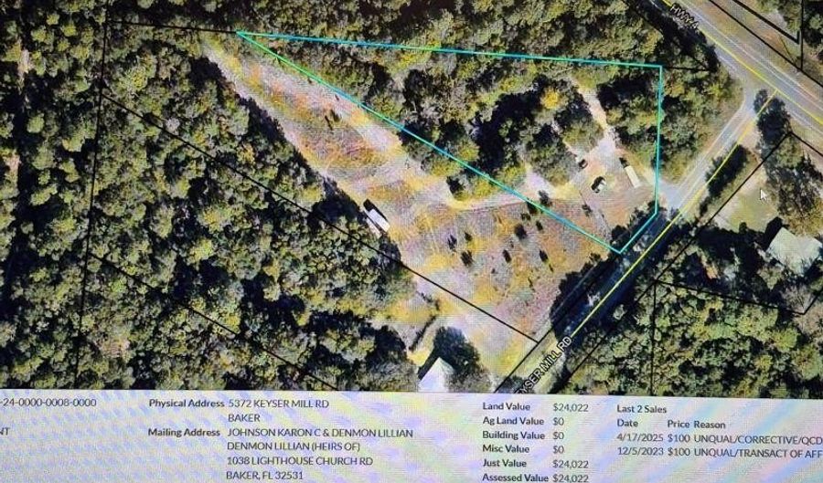5372 Keyser Mill Rd, Baker, FL 32531 - 0 Beds, 0 Bath