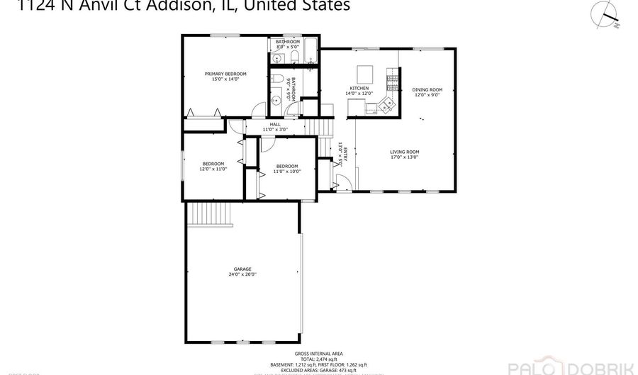 1124 N Anvil Ct, Addison, IL 60101 - 3 Beds, 3 Bath