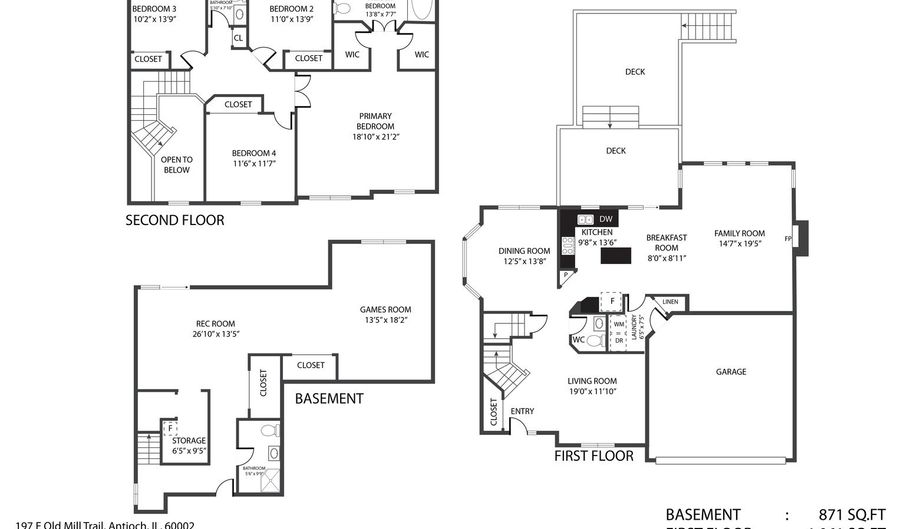 197 E Old Mill Trl, Antioch, IL 60002 - 4 Beds, 3 Bath