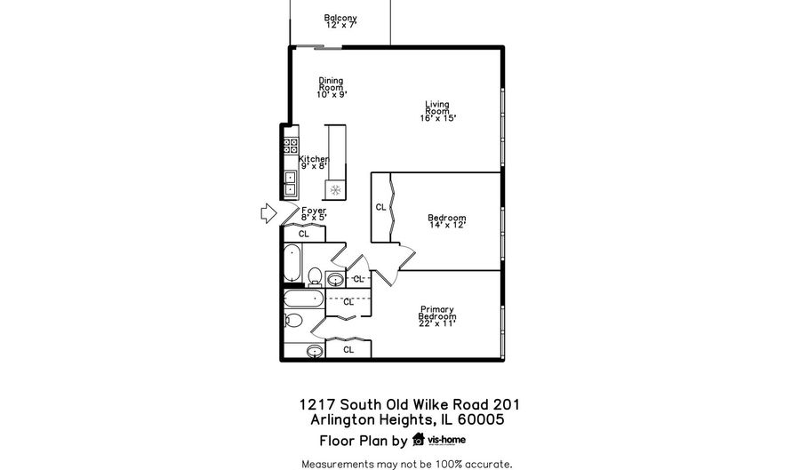 1217 S Old Wilke Rd 201, Arlington Heights, IL 60005 - 2 Beds, 2 Bath