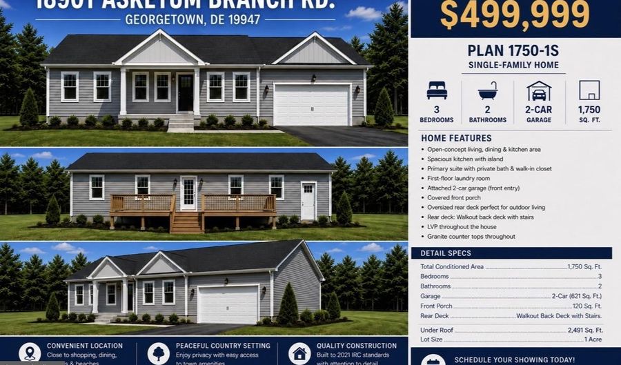 18901 ASKETUM BRANCH Rd, Georgetown, DE 19947 - 3 Beds, 2 Bath