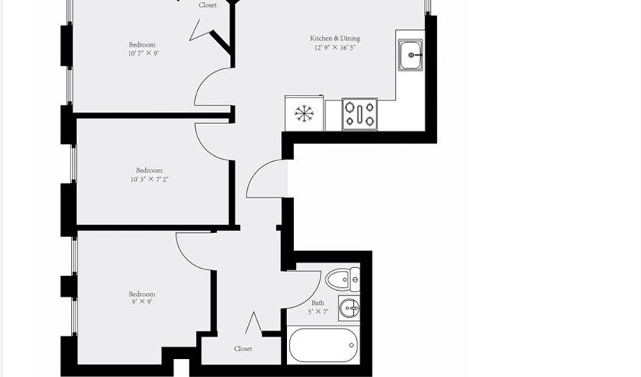 12 Foster 8, Boston, MA 02109 - 3 Beds, 1 Bath