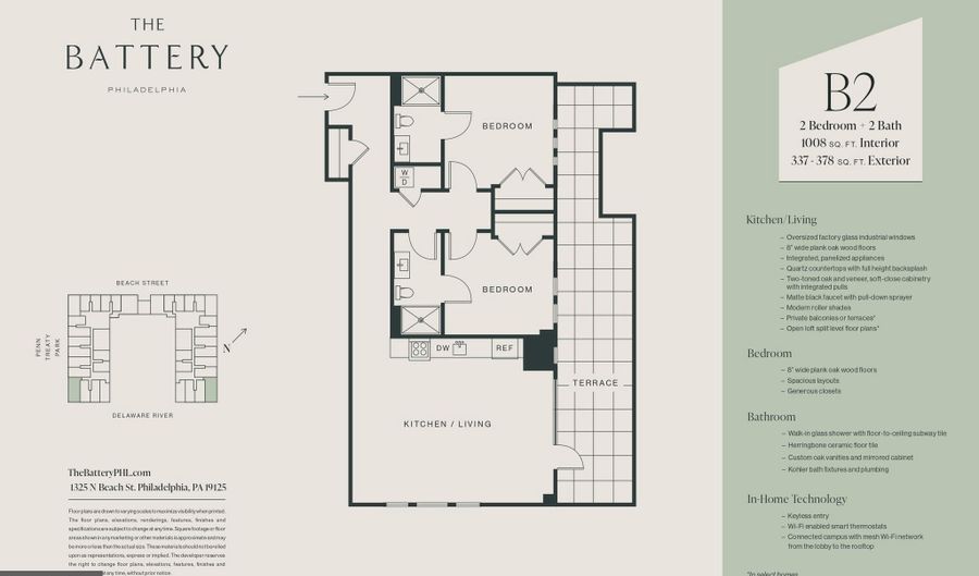 1325 N BEACH St 708, Philadelphia, PA 19125 - 2 Beds, 2 Bath